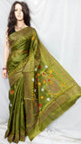 Green Bhagalpuri Silk Sarees Get Extra 10% Discount on All Prepaid Transaction
