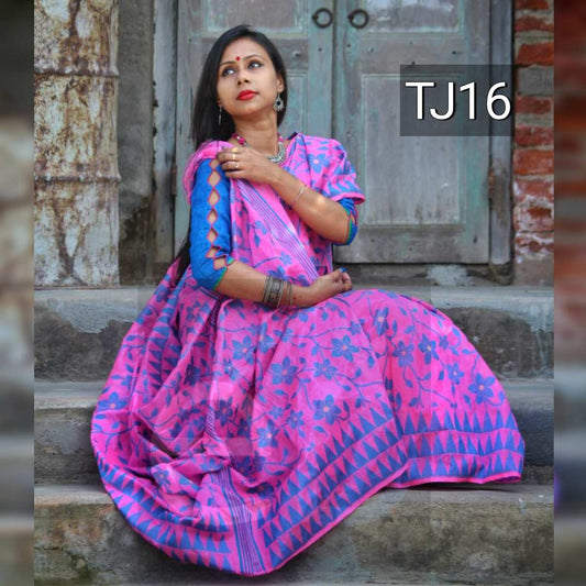 Pink Jamdani Sarees - Dailybuyys