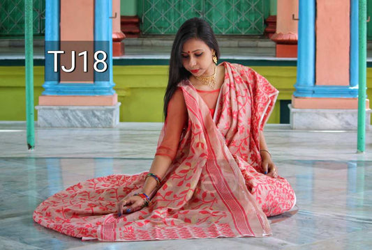 Pink Jamdani Sarees - Dailybuyys