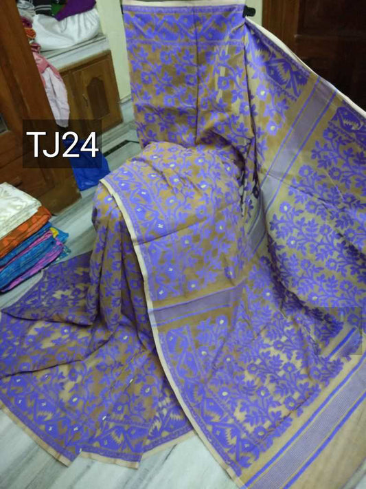 Blue Jamdani Sarees - Dailybuyys