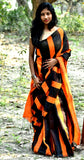 Orange Black Handloom Pure Cotton Silk Sarees Get Extra 10% Discount on All Prepaid Transaction