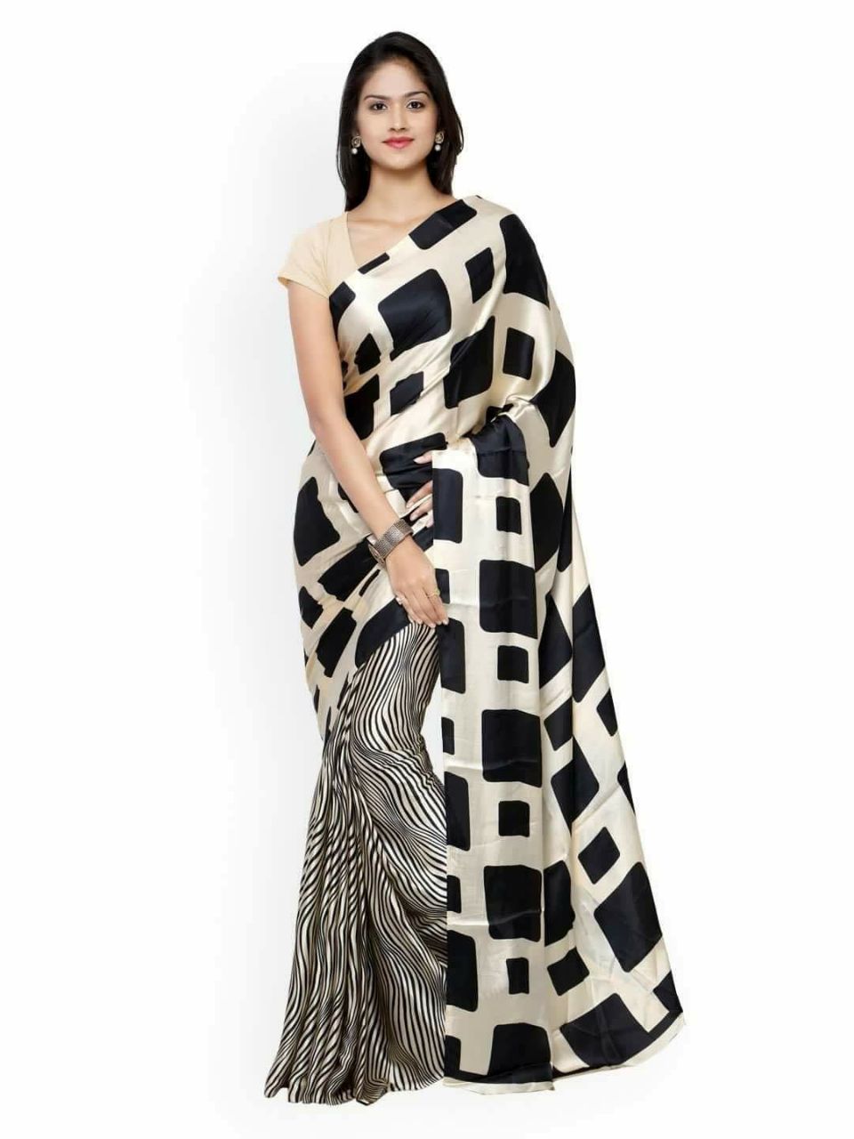 Black White Pure Silk Mark Certified Murshidabad Silk Sarees - Dailybuyys