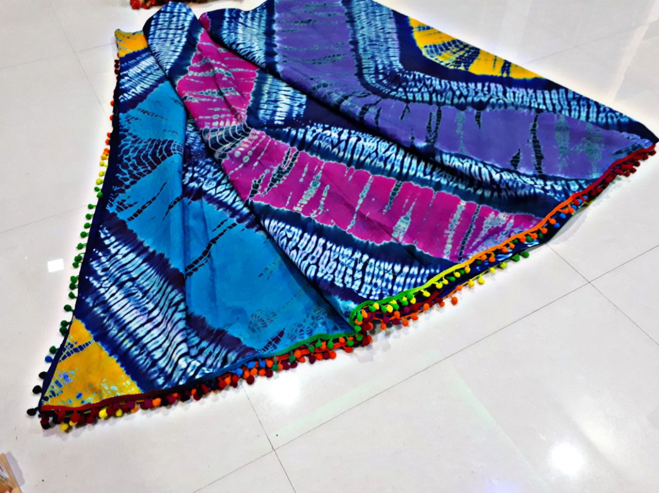 Blue Bagru Printed Pure Cotton Sarees - Dailybuyys