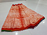 Orange Bagru Printed Pure Cotton Sarees