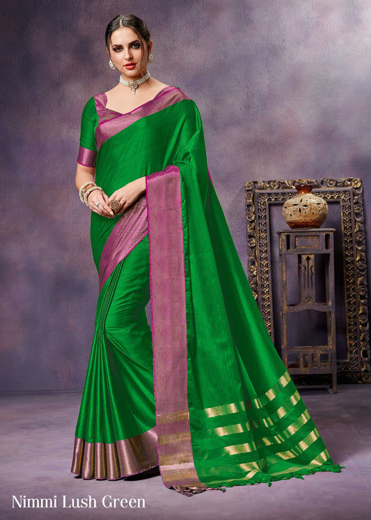 Green Pure Silk Sarees - Dailybuyys