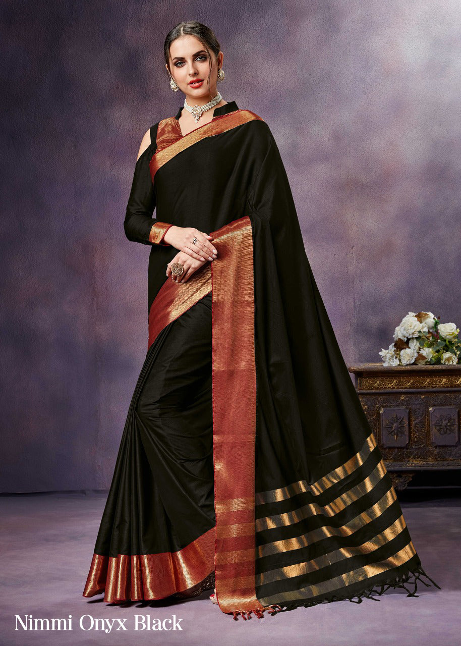 Black Pure Silk Sarees - Dailybuyys