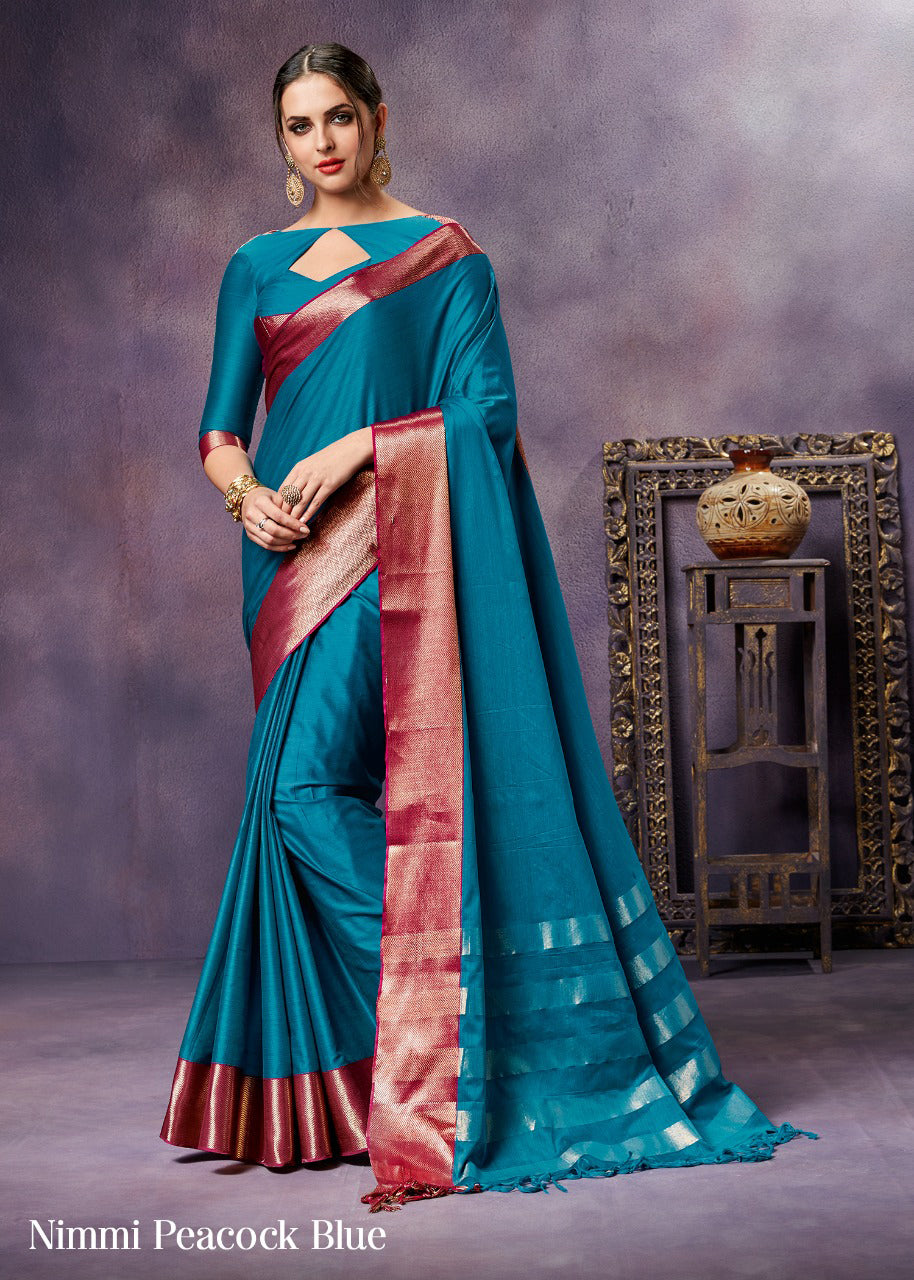 Blue Pure Silk Sarees - Dailybuyys