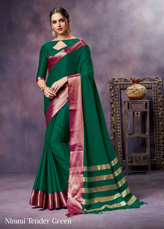 Green Pure Silk Sarees - Dailybuyys