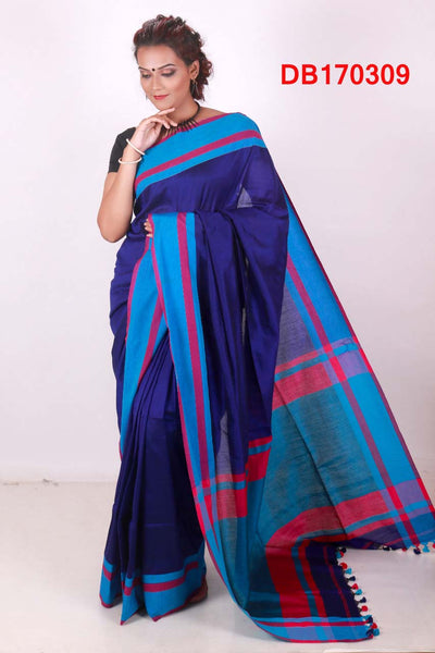 Blue Bengal Handloom Khadi Sarees