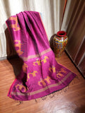 Purple Khadi Pure Linen Sarees