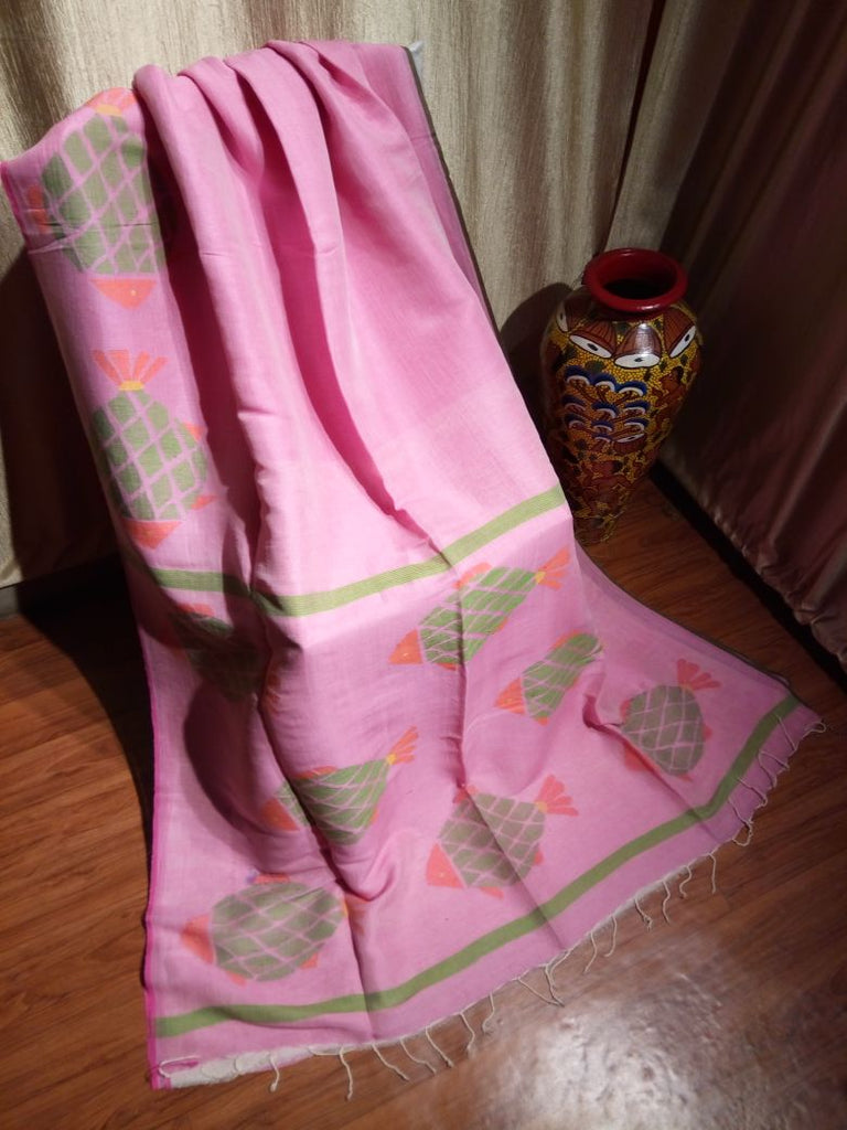 Pink Khadi Pure Linen Sarees