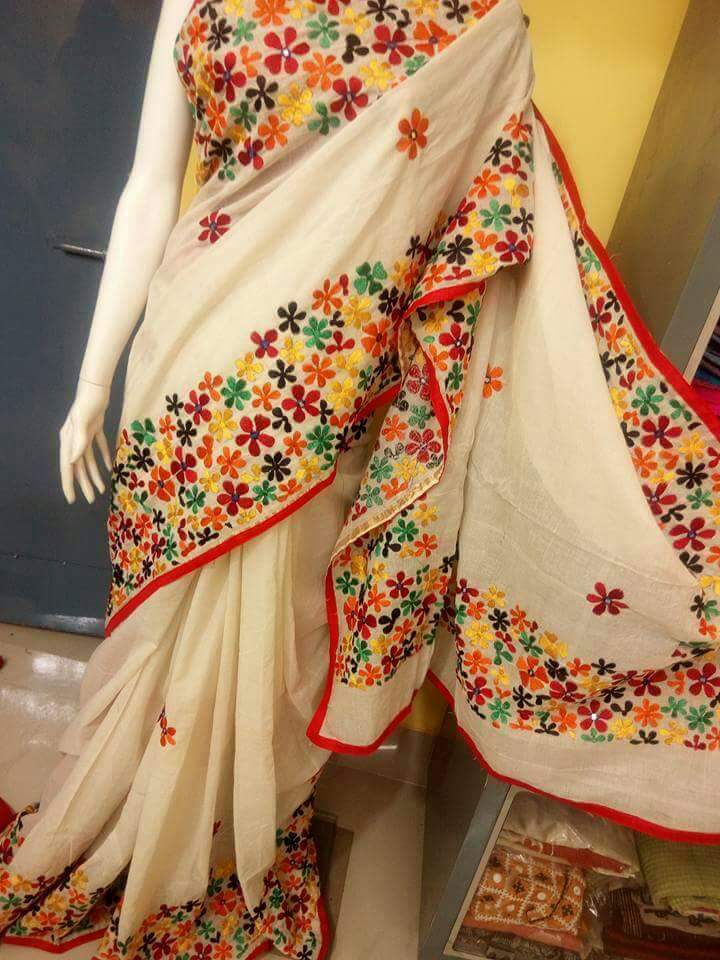 Beige Kathiawari Sarees - Dailybuyys