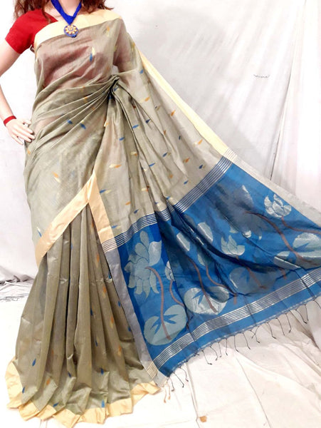 Brown Bengal Handloom Silk Sarees