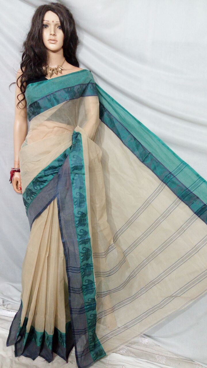 Beige Tant Sarees - Dailybuyys