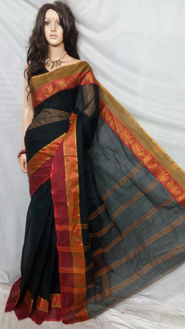 Black Tant Sarees - Dailybuyys