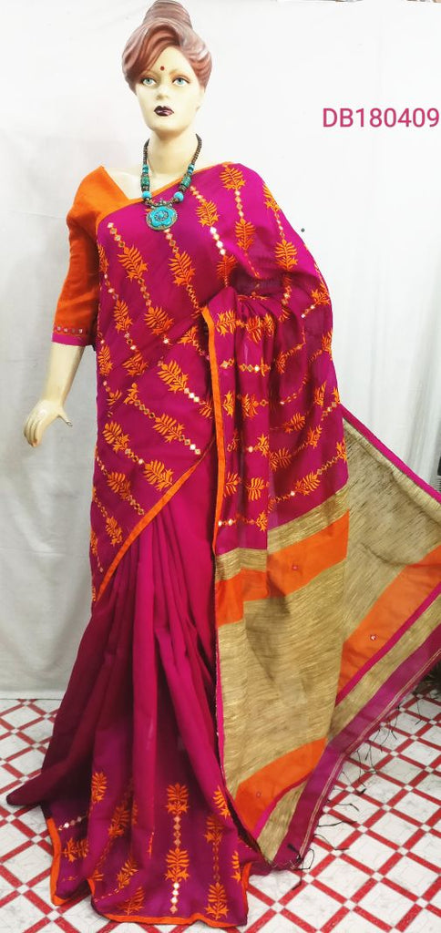 Pink Bengal Handloom Silk Sarees