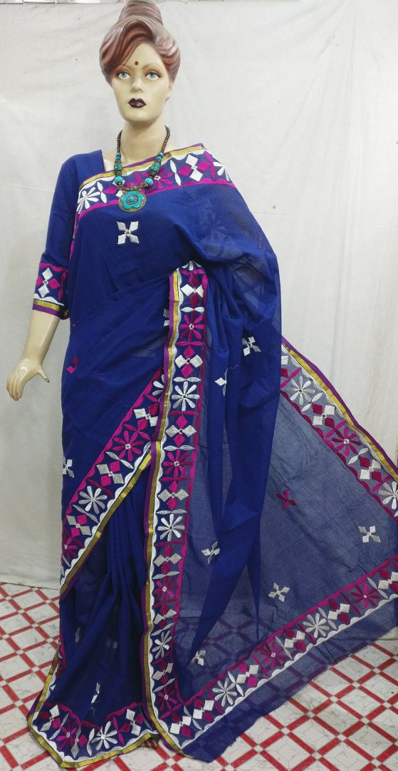Blue Kathiawari Sarees - Dailybuyys