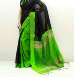 Black Green Pure Cotton Silk Sarees