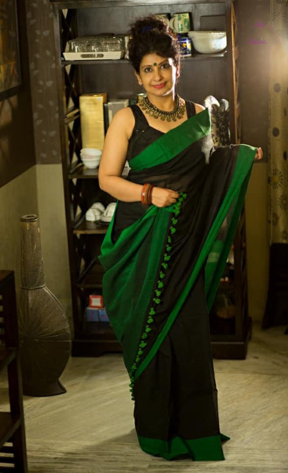 Green Bengal Handloom Khadi Sarees - Dailybuyys