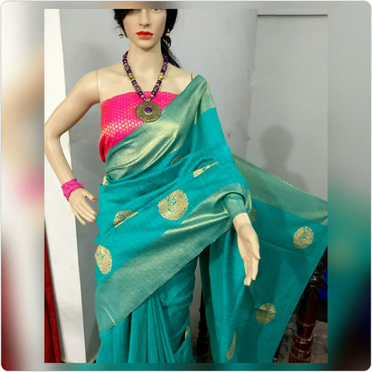 Green Pink Banarasi Silk Sarees - Dailybuyys