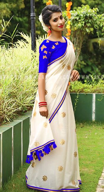 Saree : Priyanka ifa award white saree with velvet blouse