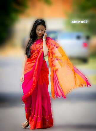 Red Bengal Handloom Khadi Sarees - Dailybuyys