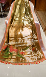 Yellow Beige Pure Linen Boutique Special Sarees