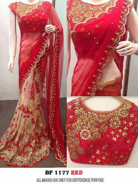 Red Georgette Sarees - Dailybuyys