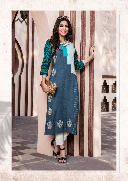 Buy Dishani Cotton Kurtis for Women with Pocket, 3/4th Sleevs Knee Length,  Fine Prints Pure Cotton | Stylish Trendy Straight Kurtis -(Pink,  DFI_TL_610_P) Online In India At Discounted Prices