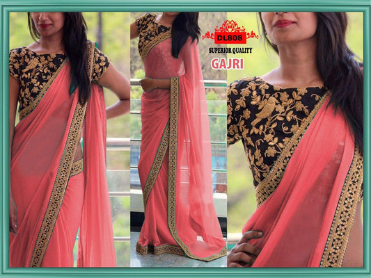 Pink Georgette Sarees - Dailybuyys