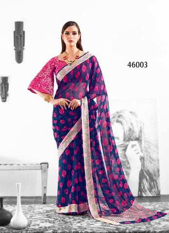 Purple Designer Party Wear Sarees