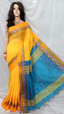 Yellow Blue Shreya Handloom Pure Cotton Silk Sarees