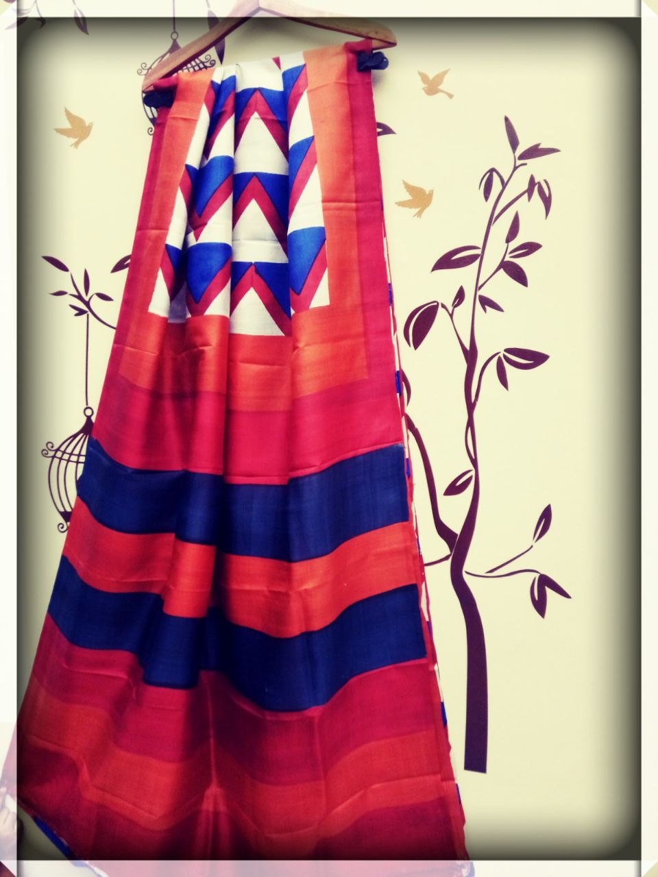 Red Glamour Hand Painted Pure Silk Mark Certified Murshidabad Silk Sarees