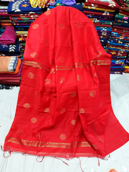 Red S.G Handloom Pure Cotton Silk Sarees