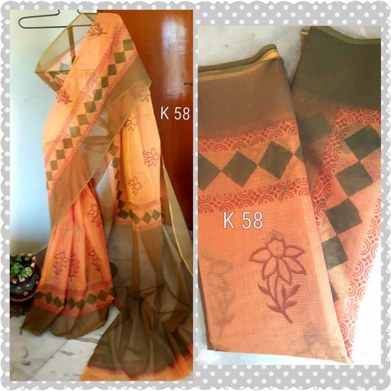 Green Yellow KK Kota Doriya Sarees - Dailybuyys