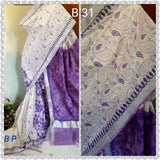 White Violet KK Kerala Pure Cotton Sarees