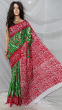 Green Red S.G Pure Cotton Handloom Sarees