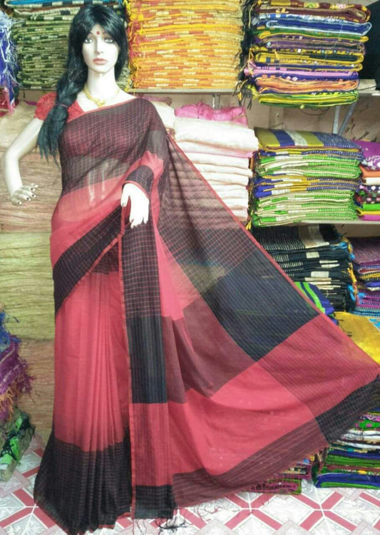 Pink Black Ikkat Sarees - Dailybuyys