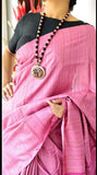 Pink Muga Pure Silk Mark Certified Tussar Silk Sarees