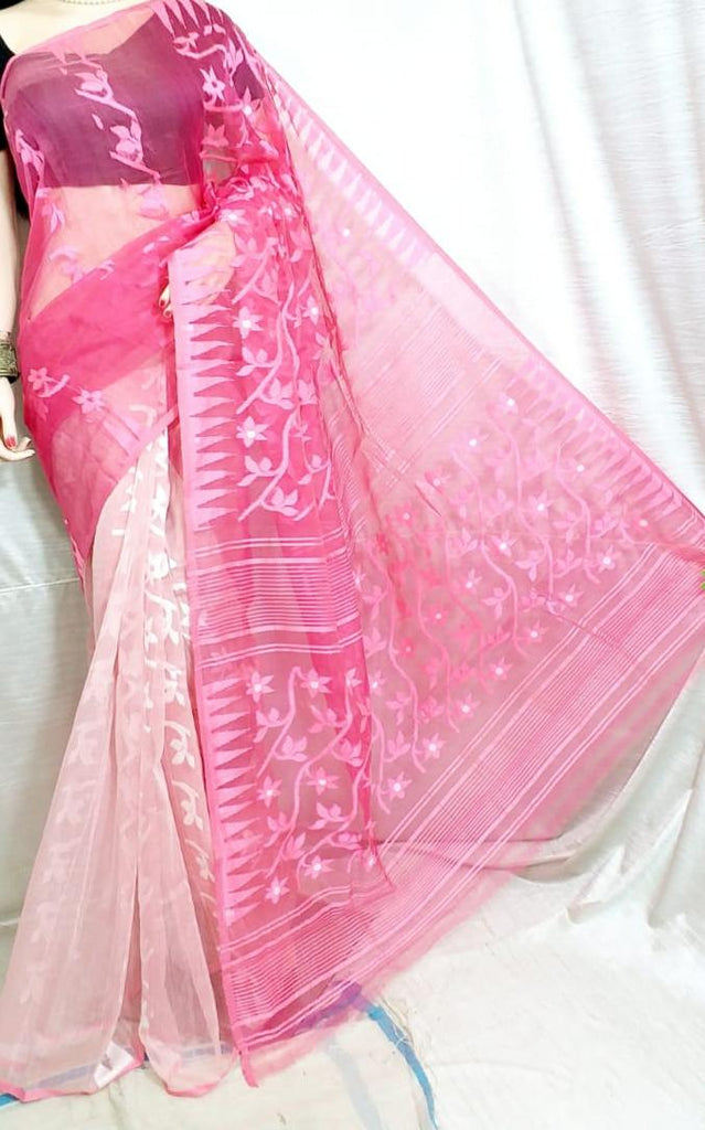 Pink Dhakai Jamdani Sarees