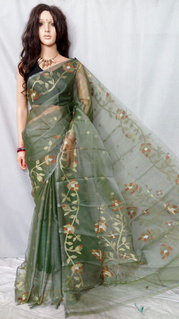 Black Pure Silk Mark Certified Muslin Sarees Get Extra 10% Discount on All Prepaid Transaction