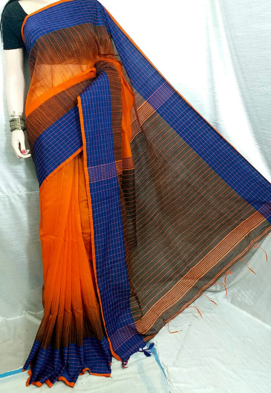 Yellow Blue Ikkat Sarees - Dailybuyys