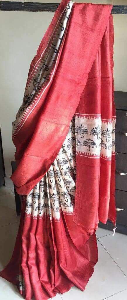 Pink Block Printed Pure KK Silk Mark Certified Bishnupuri Silk Sarees - Dailybuyys
