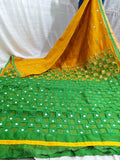 Yellow Green K.K Handloom Pure Cotton Silk Sarees
