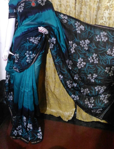 Blue Chanderi Silk Sarees