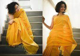 Yellow Khesh Sarees - Dailybuyys