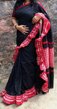 Black Pink Bengal Handloom Khadi Sarees