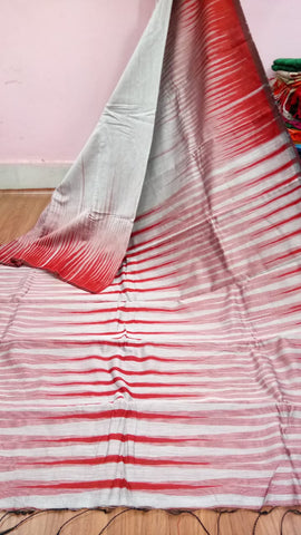 Red Beige Ikkat Sarees