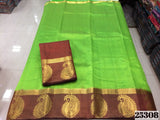 Green Block Printed Pure Silk Mark Certified Tussar Silk Sarees