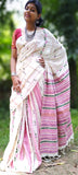 White Pure Cotton Khesh Sarees Get Extra 10% Discount on All Prepaid Transaction